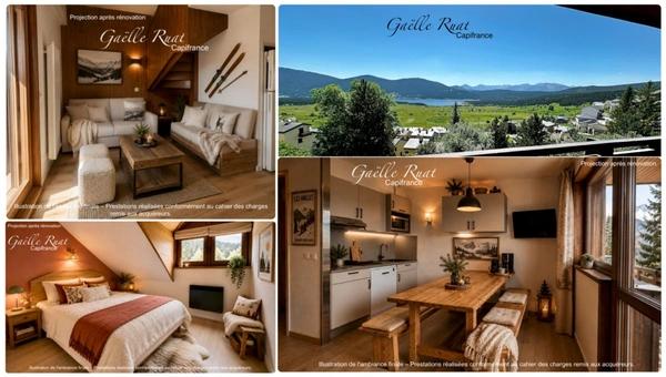 LES ANGLES (66210) – Appartement duplex 4 chambres – Vue panoramique sur le lac de Matemale et la chaîne des Pyrénées – Balcon