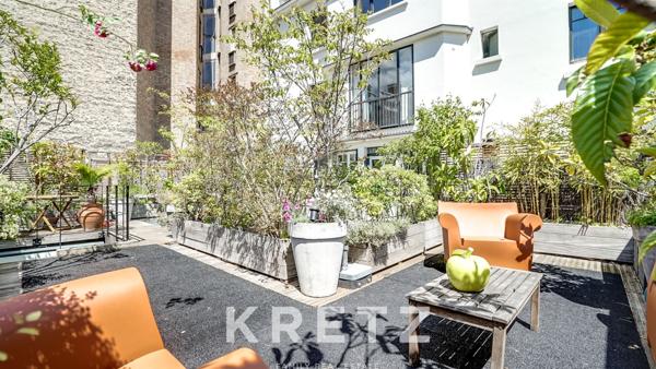 Loft avec jolie terrasse arborée