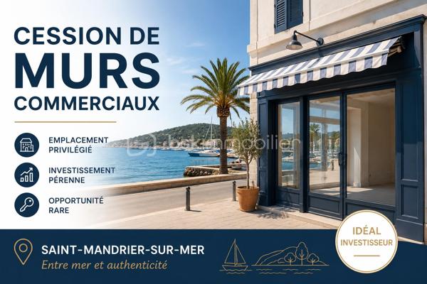 Idéal investisseur – Cession des murs commerciaux.

Situé à Saint-Mandrier-sur-Mer, ce bien rare bénéficie d’un emplacement privilégié avec une vue imprenable sur la rade de Toulon.
Développant environ 253 m², le bien entièrement rénové accueille actuellement une activité de restauration et comprend également un appartement indépendant d’environ 56 m². Très belle rénovation et magnifique terrasse. 
Stationnements à proximité immédiate et visibilité optimale complètent les nombreux atouts de cette adresse de premier choix.
Le bien est exploité dans le cadre d’un bail commercial 3/6/9 en cours avec locataire en place, offrant une rentabilité attractive.
Un bien rare sur le secteur.
Dossier complet sur demande. Bien non soumis à la TVA
Visite uniquement sur rendez-vous.