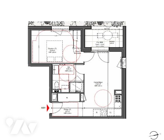 Appartement Chartres De Bretagne 2 pièce(s) 41.68 m2