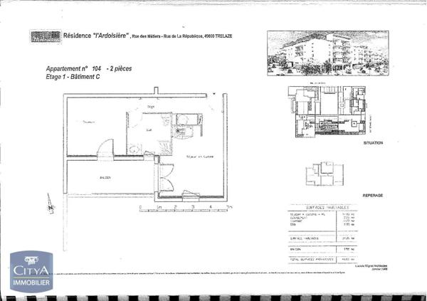 Appartement à louer 2 pièces 37.25m² Trélazé (49800)