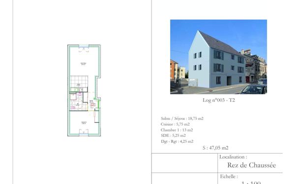 Appartement à vendre    2 pièces • 47,05 m2 Coulommiers