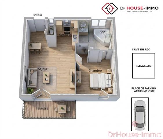 Appartement à vendre 2 pièces de 34 m²