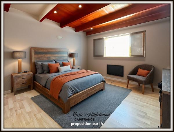 Maison avec jardin SANS VIS-À-VIS – centre village – 2 ch + bureau
