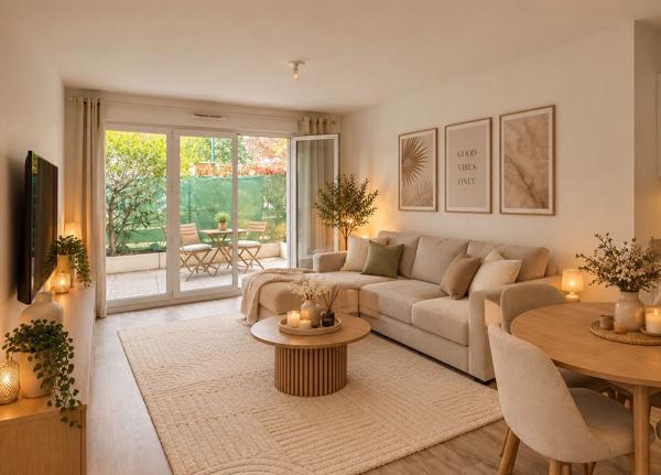 COUP DE COEUR F3 EN REZ-DE-JARDIN AVEC TERRASSE & JARDIN !