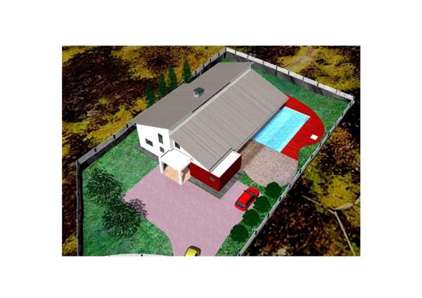Spacieuse villa architecte P6 vue mer éloignée avec piscine sur 1200 m² de terrain arboré et clos