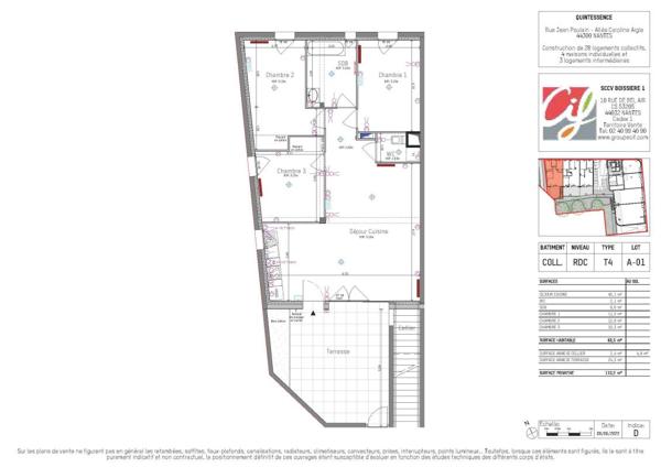 Appartement T4 NANTES Boissière - 83.5 m2  1 143 Euros