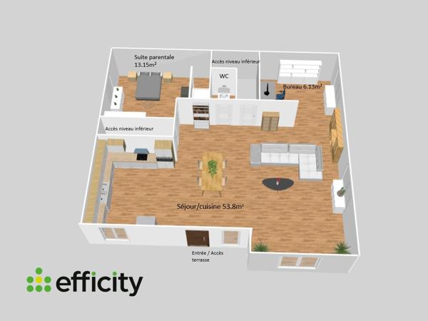 Maison 6 pièces - 120 m² Exclusivité efficity