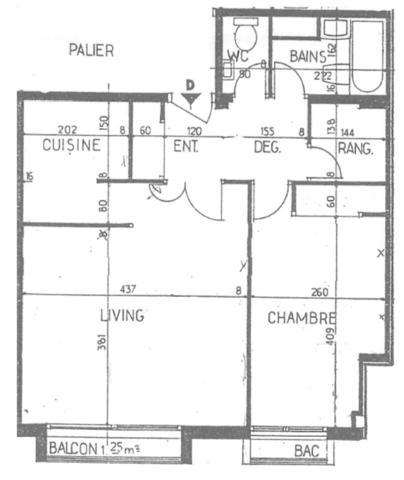 Appartement Paris 2 pièces 45,56 m2 carrez