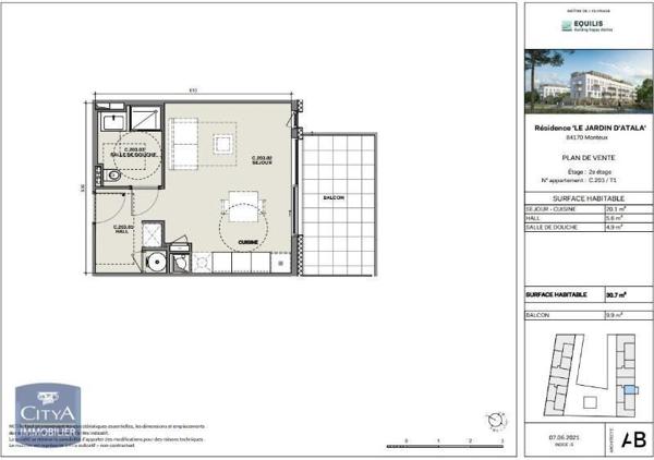 Appartement à louer 1 pièce 30.7m² Monteux (84170)