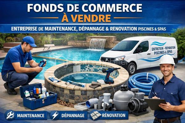 À céder fonds de commerce d’une entreprise spécialisée dans la maintenance, le dépannage et la rénovation de piscines et spas, implantée depuis plus de 15 ans avec clientèle fidèle et récurrente.

Inclus dans la cession :
Fourgon professionnel équipé
Matériel complet d’exploitation
Base clients qualifiée (plus de 900 contacts)
Numéro de téléphone professionnel
Identité visuelle et supports commerciaux
Contrats d’entretien en cours (particuliers et sociétés)
Logiciel de gestion dédié

Atouts : 
Secteur géographique dynamique (résidentiel et touristique)
Activité rentable et pérenne
Réputation locale solide
Revenus récurrents
Possibilité de développement
CA 2024 :  69 000€ HT
CA 2025 : 127 000€ HT

Zone d’intervention : Alpes-de-Haute-Provence et départements limitrophes.

Profil idéal repreneur :
Reconversion avec accompagnement possible
Professionnel du secteur piscine / bâtiment
Artisan souhaitant se développer
Investisseur avec projet d’exploitation

Dossier complet transmis après engagement de confidentialité.

Pour toute information complémentaire ou organisation d’un échange : me contacter.