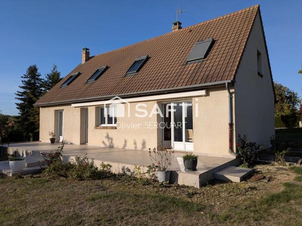 PAVILLON DE 169 m² – HABITABLE DE PLAIN-PIED, 4 CHAMBRES, SOUS-SOL COMPLET ET JARDIN DE 1 600 m²