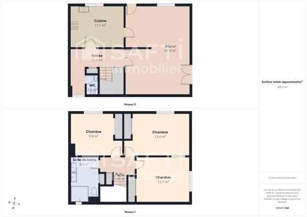 PESSAC – Maison familiale de 95 m² avec garage, terrasse et stationnements