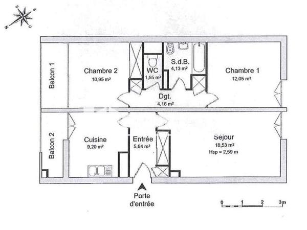 Location Appartement 3 pièces 66.21 m² - 3 PLACE ALEXANDRE 1ER Montauban 82000