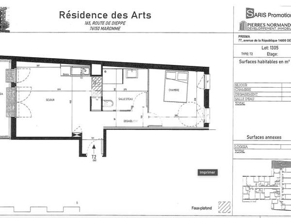Location Appartement 2 pièces 44.5 m² - 165 ROUTE DE DIEPPE Maromme 76150