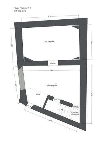 Bédarieux (34600) Maison de village en cours de rénovation 79 m2 et sa cave de 35 m2 face à l'Orb