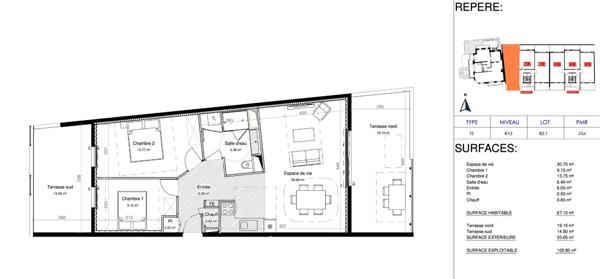 Achat appartement près de PERPIGNAN - 3 pièce(s) - 67 m² - 216 275 €