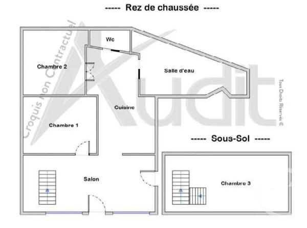 Appartement F3 à vendre  3 pièces - 60 m 2   LEVALLOIS PERRET  - 92