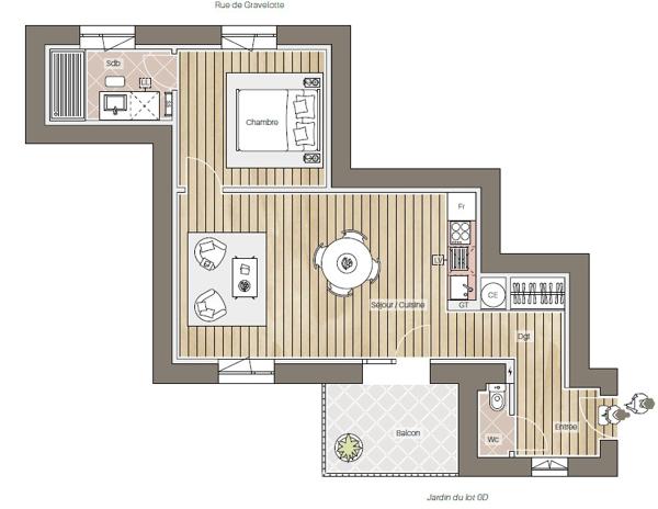 Appartement Le Havre 46 m²