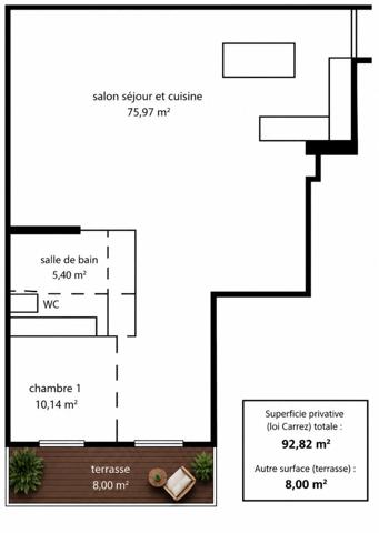 Appartement 3 pièces 93 m2