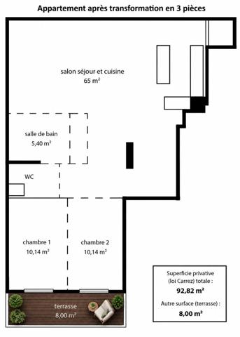 Appartement 3 pièces 93 m2