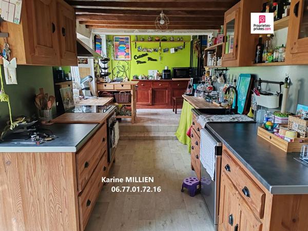 DREUX 28100 Maison de style longère "sans enfilade" rénovée - 1 étage - 2 chambres - Cave voutée - 176500  HAI