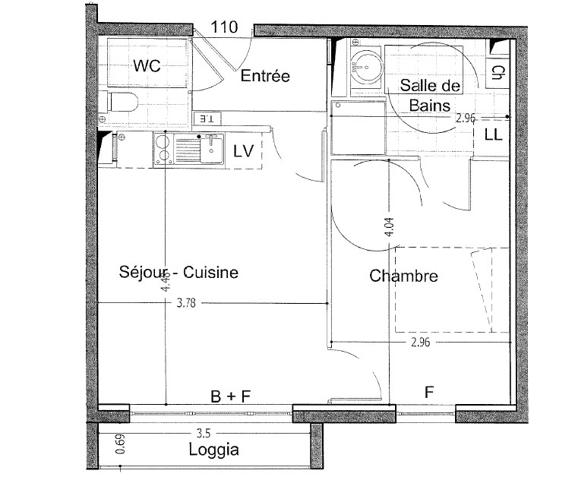 Appartement Roubaix 39.45 m²