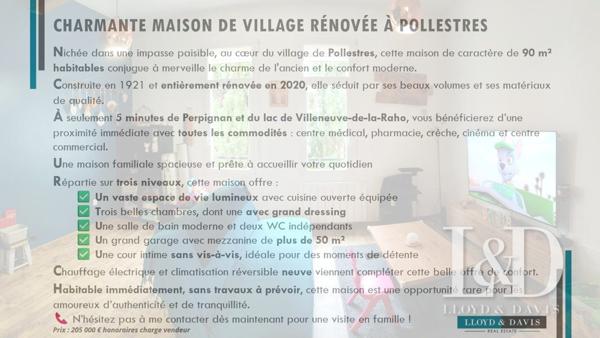 Charmante maison de village rénovée à Pollestres – Un havre de paix au cœur du village