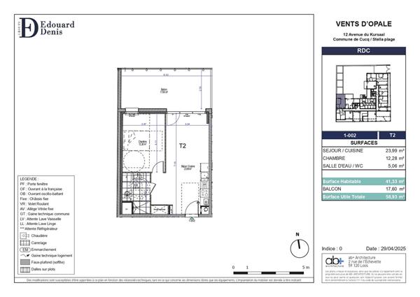 Appartement Stella 2 pièces 41.33 m² proche plage