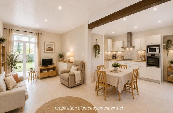 Maison mitoyenne 83m² (90m² au sol) – Lumineuse, évolutive & cadre verdoyant