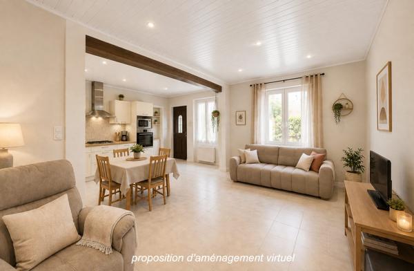 Maison mitoyenne 83m² (90m² au sol) – Lumineuse, évolutive & cadre verdoyant