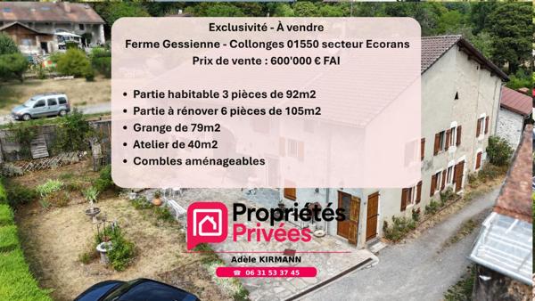 Ferme Gessienne de Caractère 200 m² (10 pièces) + Grange - Collonges (01550) / Proche Genève