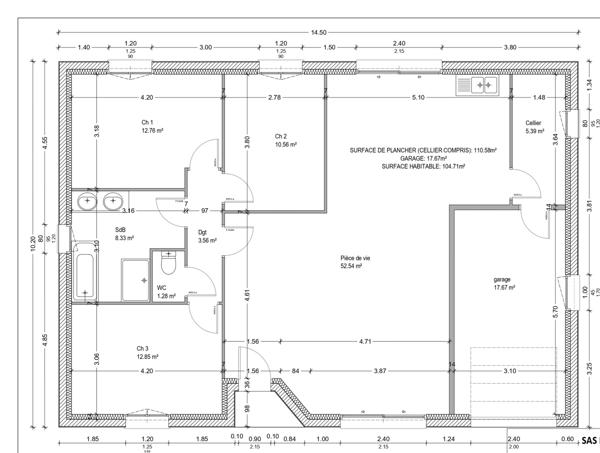 Maison 4 pièces - 105 m²