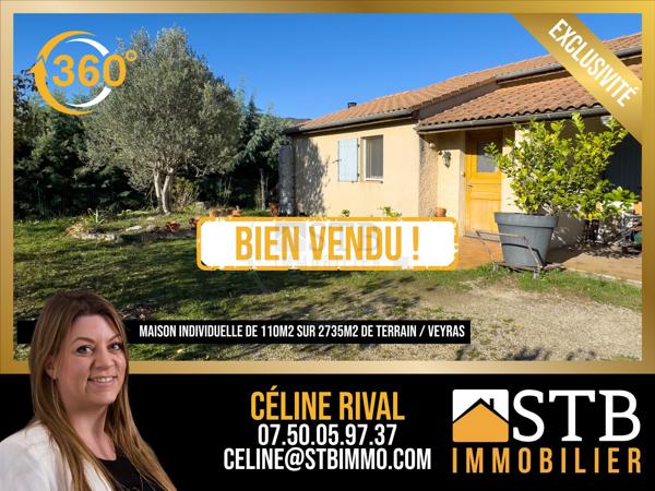 Maison individuelle de plain-pied de 110m2 sur 2735m2 de terrain