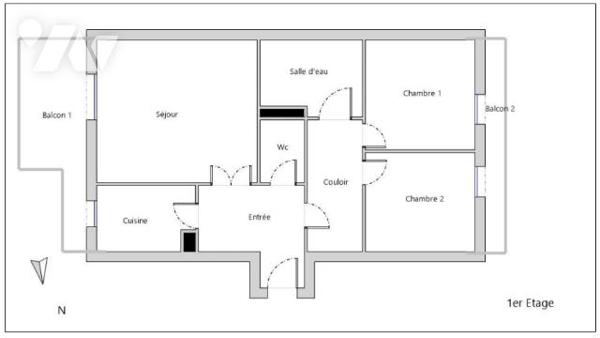 Appartement traversant de type 3 avec terrasse et balcon - Box fermé en sous-sol