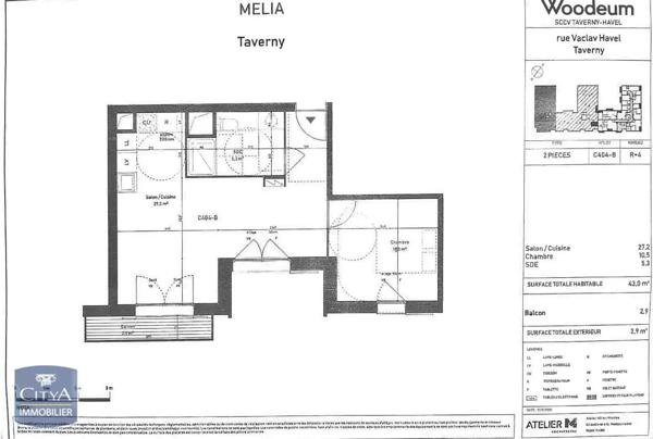 Appartement à louer 2 pièces 43m² Taverny (95150)
