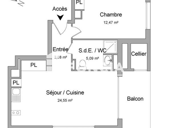 Location Appartement 2 pièces 45.99 m² - 25 RUE CLAUDE ET SIMONE MILLOT Nantes 44300