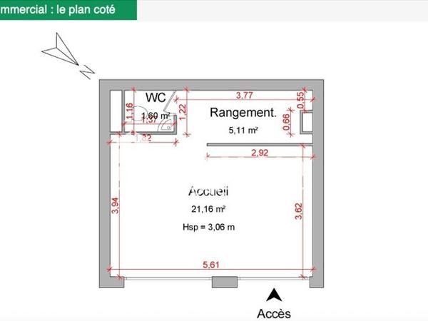 Location Local commercial 1 pièce 27.87 m² - 51 - 53 AVENUE DE VERDUN Cagnes Sur Mer 06800