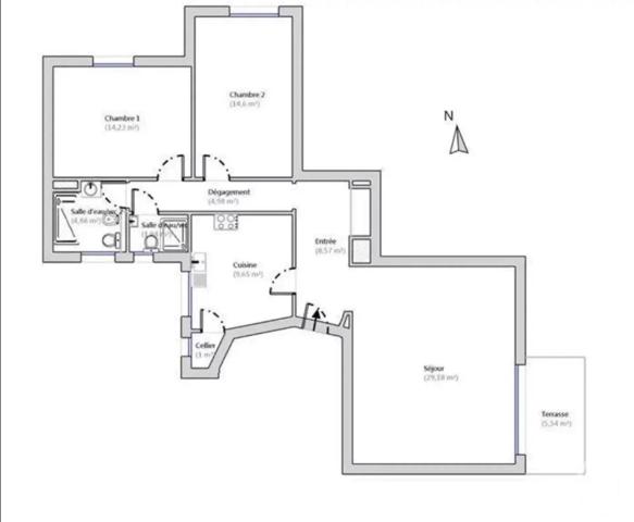 Appartement F3 à vendre  3 pièces - 88,03 m2 CANNES - 06