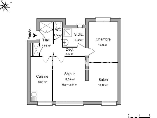 Location Appartement 3 pièces 54.22 m² - 5 RUE DE LA COMMUNAUTE Brest 29200