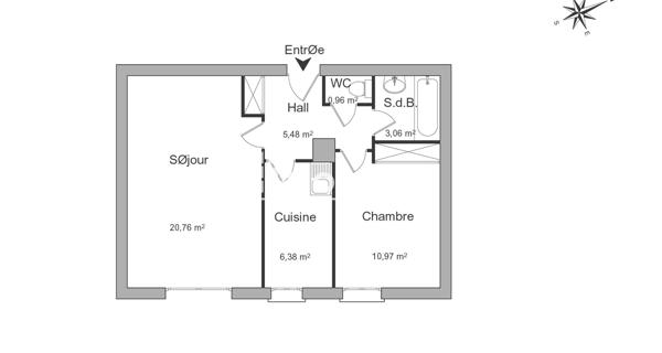Location Appartement 2 pièces 47.61 m² - Orléans 45000