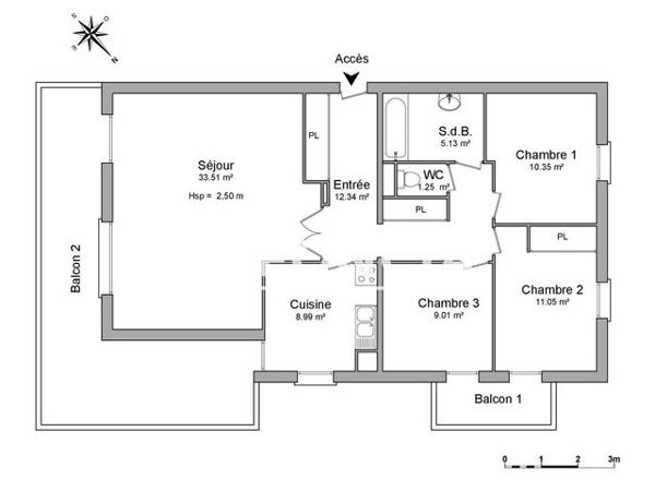 Location Appartement 4 pièces 91.63 m² - 1 BIS CHEMIN DE L'ESCALE Besançon 25000