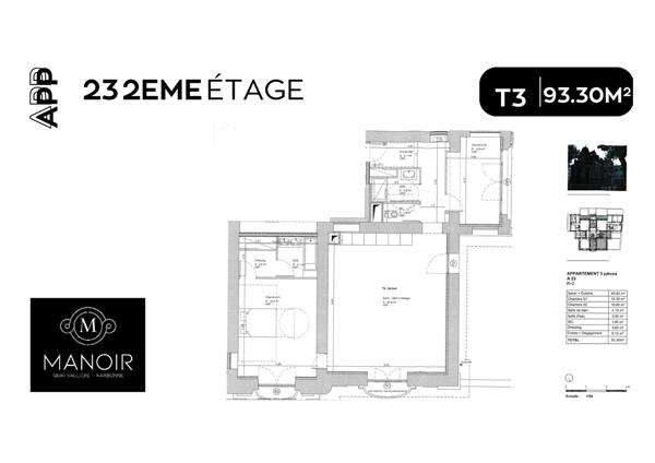 Appartement 3 pièces 93.3 m2