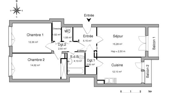 Location Appartement 3 pièces 72.05 m² - Saint-étienne 42000