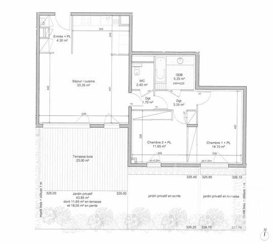 Appartement à vendre  3 pièces - 75,85 m2 ST DIDIER AU MONT D OR - 69