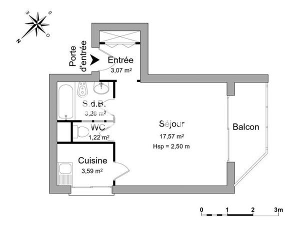 Location Studio 28.73 m² - 14 AVENUE DE L'URSUYA Bayonne 64100