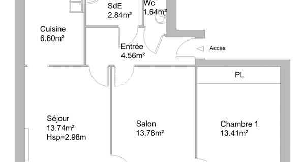 Location Appartement 3 pièces 56.57 m² - Romans-sur-isère 26100