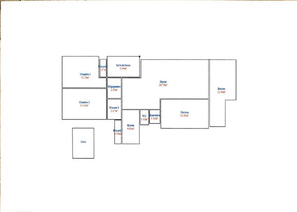 FIRMINY 42700 Appartement type T3 de 82 m² avec balcon, cave et place de parking