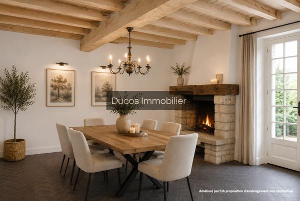 Plein coeur de Sainte Bazeille maison avec patio, garage et beaux volumes