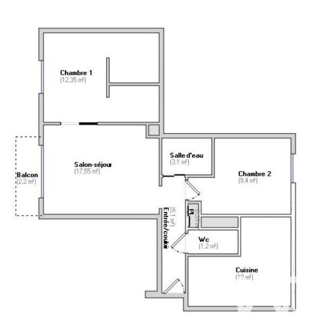 Appartement à vendre 3 pièces 59 m² Asnières-sur-Seine
